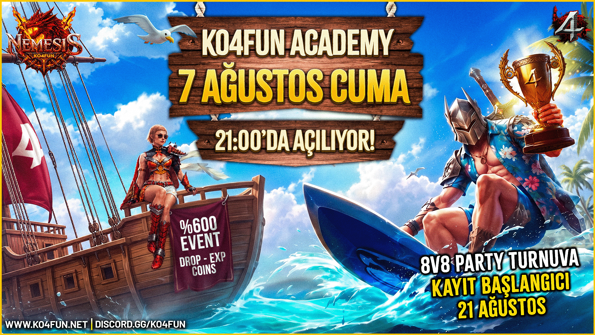 6. Nemesis Academy Sunucusu 7 Ağustos Cuma 21:00'de Açılıyor!!