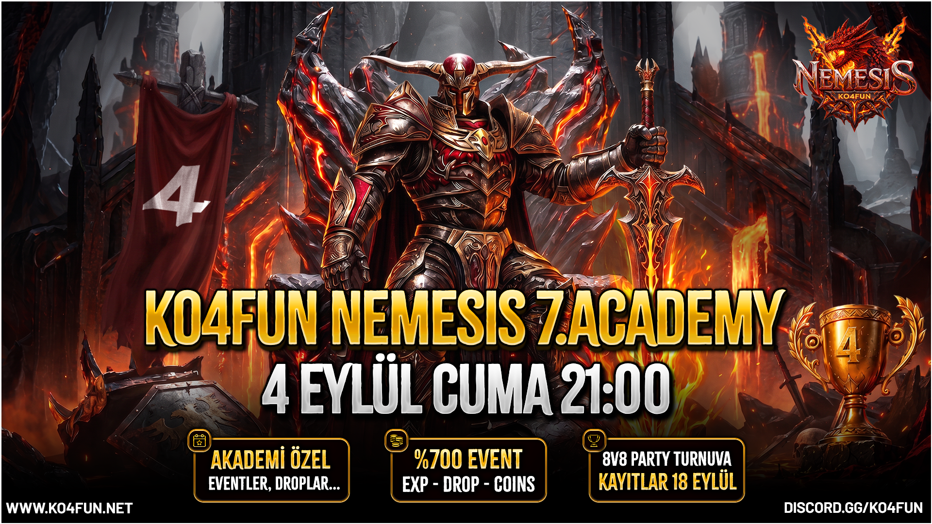 7. Nemesis Academy Sunucusu 4 Eylül Cuma 21:00'de Açılıyor!!